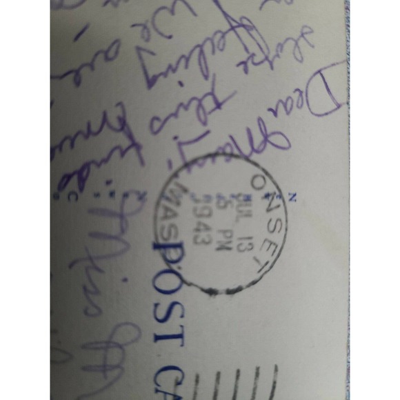 Postcard Bathing Beach Showing New Pier, Onset, MA - 1943 - Picture 3 of 4